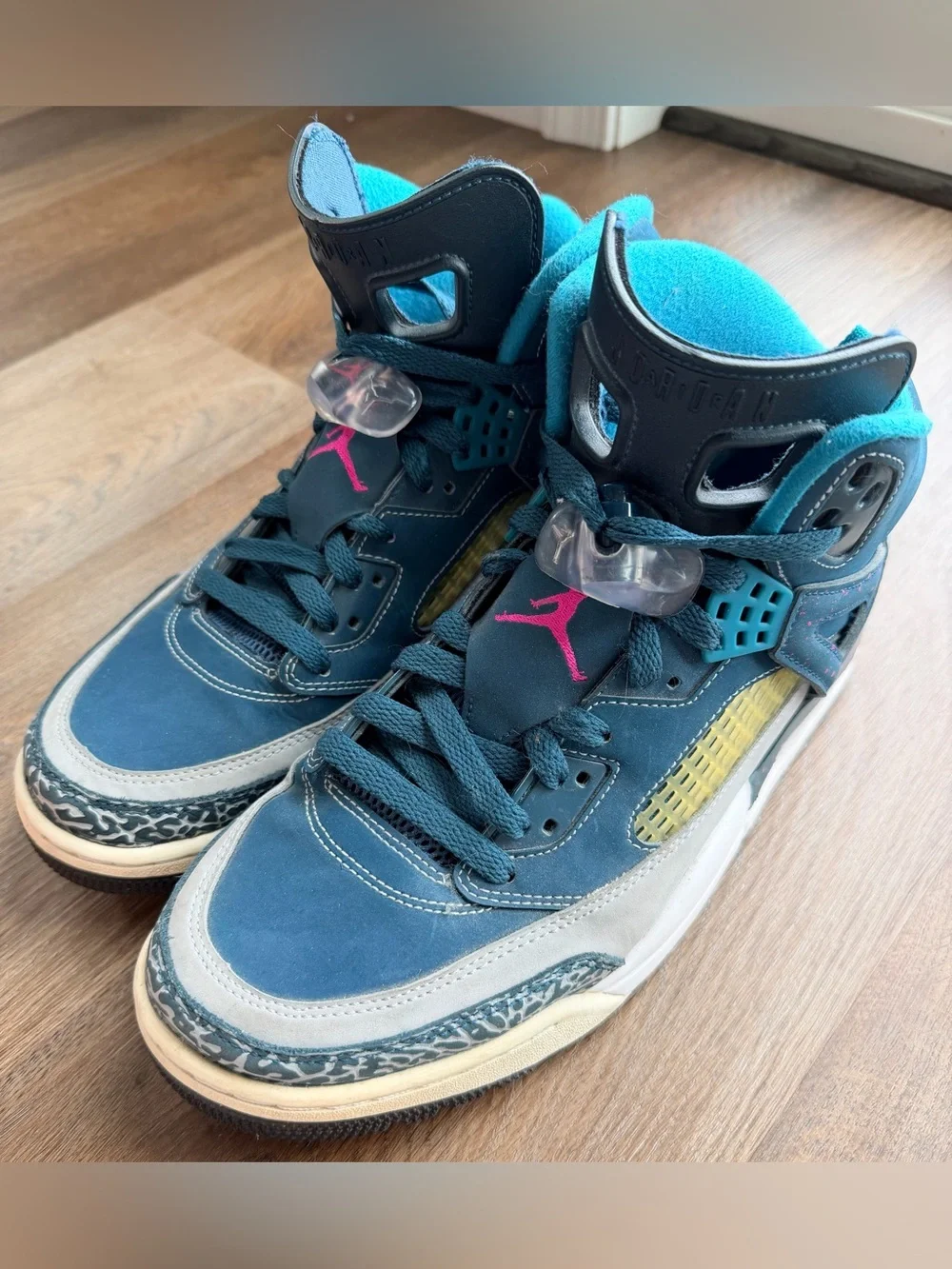 NIKE JORDAN | Spizike Space Blue | Elephant Print High Tops | Retro Shoes